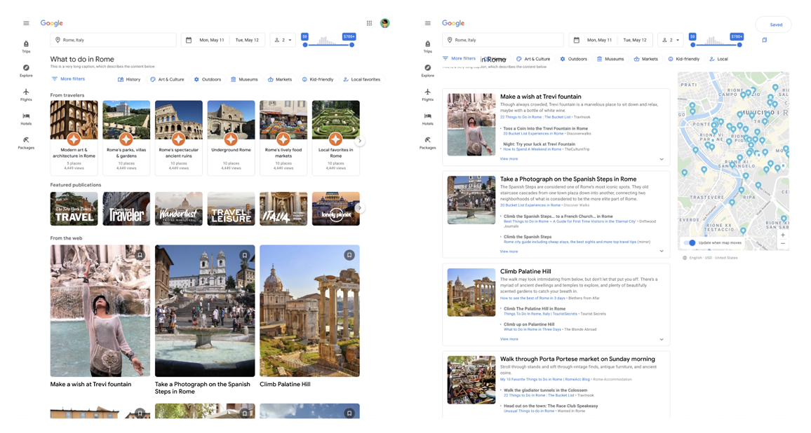 Travel Experiences desktop experiences